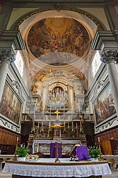 Interior of church San Marco Facade in Florence, Italy